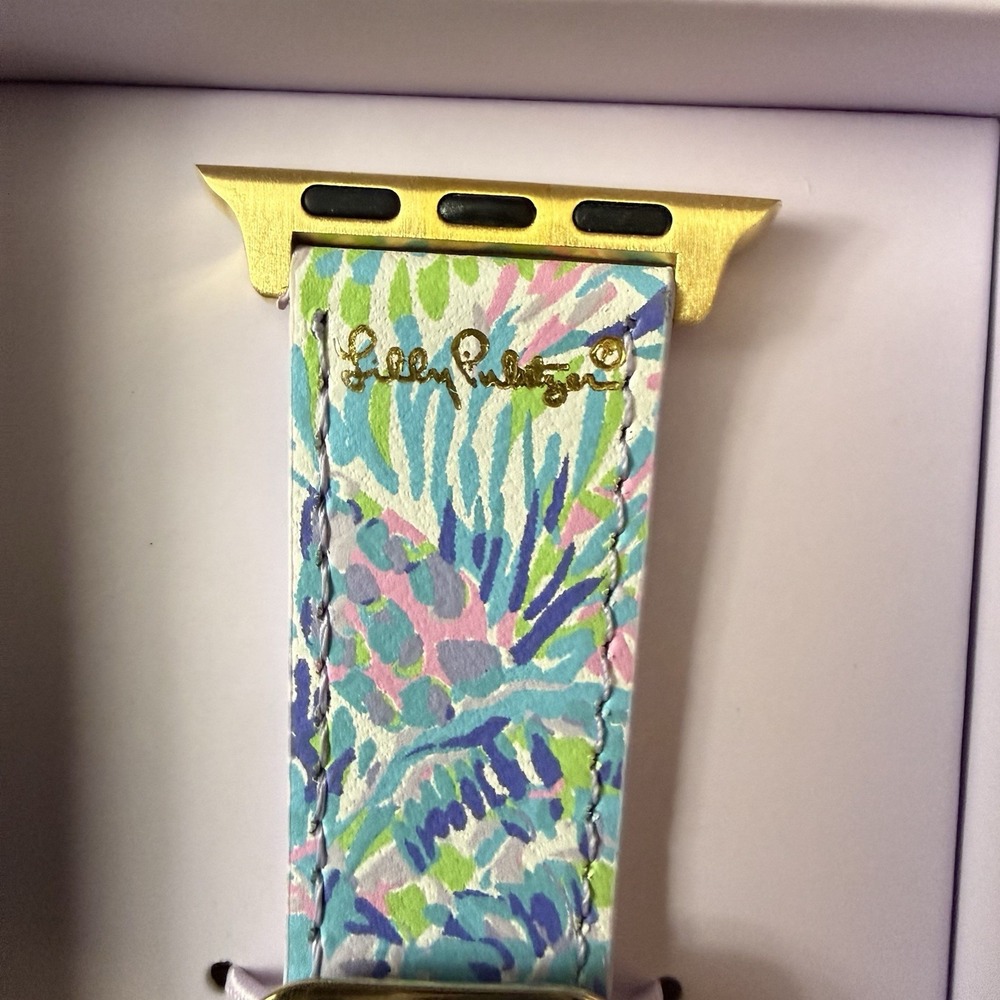 Lilly Pulitzer Leather Apple Watch Strap Band 38mm/40mm Shell Of A Party Multi - Picture 7 of 10